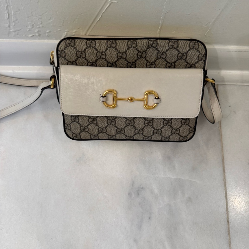Gucci Beige and Gold Crossbody Bag